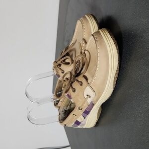 Women's Purple Plaid Boat Shoes by Sperry size 5